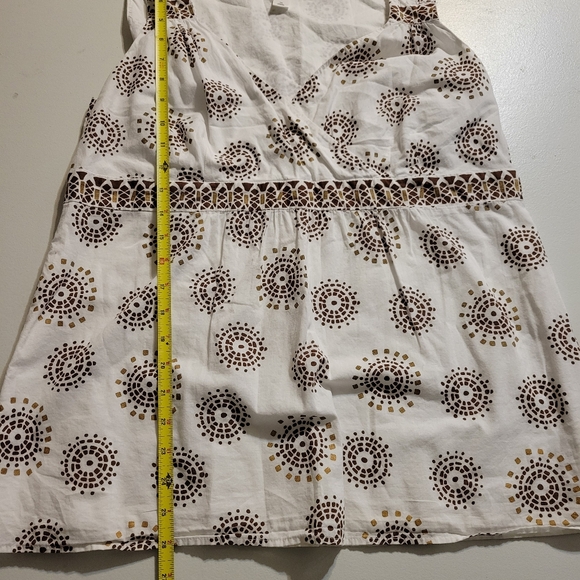 Ann Taylor Loft Sleeveless Top Cotton Lined Geometric Print Size 16 - Picture 3 of 3